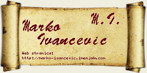 Marko Ivančević vizit kartica